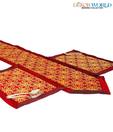 Dekor World Bergundy Table Runner With Place Mats - 3 Pieces