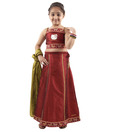 Hello Kitty Vibrant Maroon Ghagra Choli For Kids