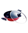 Bergner Red Kadai With Lid