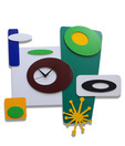 Panache Green & White Abstract Wall Clock