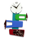 Panache Blue & White Abstract Wall Clock
