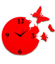 Panache Red Butterfly Wall Clock