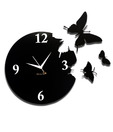 Panache Black & White Butterfly Wall Clock