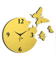 Panache Golden & Red Butterfly Wall Clock
