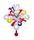 Panache Multi-coloured Stylized Digits Wall Clock