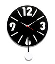 Panache White & Black Pendulum Wall Clock