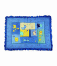 Advance Baby Animal Print Quilt With Frill - Blue