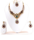 Kriaa Scintillating CZ Necklace Set with Maang Tika