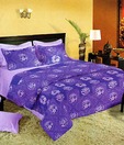 Birla Century Purple Floral Double Bed Sheet & 2 Pillow Covers