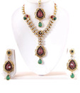 Kriaa Intricately Crafted CZ Necklace Set with Maang Tika