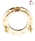 Home Sparkle Brass Round Mirror Wheel Hanger