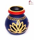 Home Sparkle Hand Painted Candle Holder - Blue