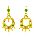 Jpearls Green & Red Stones Round Hangings