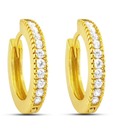 Jpearls Mutli CZ Studded Shimmery Hoops