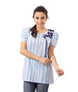 Sepia Stylish Blue Printed Cotton Top