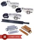Neeva Set Of 22 Inches Telescopic Channels (2) + Glass Hinges (2) + Catchers (2)