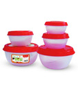 Princeware Round Fresh Vent Bowls Red - 5 Pieces