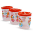 Princeware Printed Canisters Red Flower Print - 3 Pieces