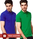 Loveusale Green-Royal Pack of 2 Polo T Shirts