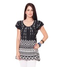109°F Beautiful Black Printed Tunic Top