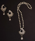 Indianmyra Swirl Design Pearl String Necklace Set