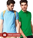 Loveusale Turquoise-Green Pack of 2 Polo T Shirts