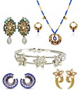 Kshitiz Jewels Three Earrings, Bracelet & Pendant Set Combo