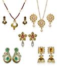 Kshitiz Jewels Elegant Three Earrings & Two Pendant Sets Combo