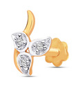 G Divas Diamond Studded Petals 18Kt Yellow Gold Nosepin