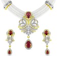 Jpearls Elegant Design Pearl & CZ Necklace Set