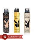 Playboy Women Deos Pack of 3(VIP,Spicy,Lovely)-150 Ml Each