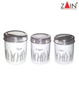 Zain White Canister Set - 2 Pcs