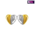 Surat Diamond Dual Tone Heart Shaped Earrings