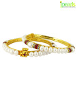 Jpearls Chic Pearls & CZ Bangle Pair