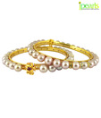 Jpearls Attractive Pearls & CZ Bangle Pair