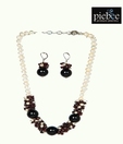 Piebee Designer Garnet Pearl Necklace Set