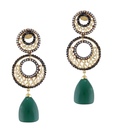 Styleos Golden & Green Indian Earrings