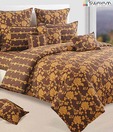 Swayam Brown Floral Design Bed Sheet Set