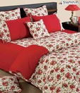 Swayam Red Rose Design Bed Sheet Set