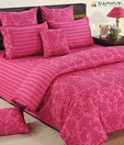 Swayam Dark Pink Large Floral Print Bed Sheet Set