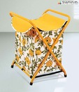Swayam Yellow & Green Floral Print Laundry Bag