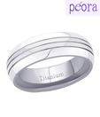Peora Glossy Silver Titanium Ring