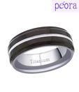 Peora Black & Silver Titanium Ring