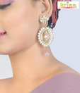 Kriaa Pink & White Daffodils Earrings