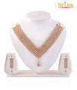 Kriaa Royal White Drop Crystal Necklace Set