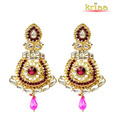 Kriaa Classic Pink & Golden Earrings