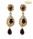 Kriaa Brown & Golden Drop Shaped Earrings