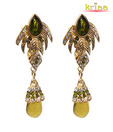 Kriaa Ethnic Olive Green & Golden Earrings