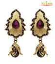 Kriaa Shimmering Golden & Purple Earrings