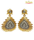 Kriaa Enticing Golden & Silver Earrings